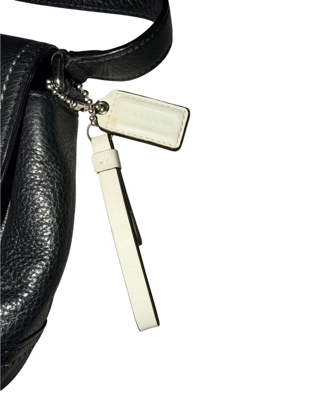 Vintage COACH Black Pebble Leather Turnlock Flap Crossbody Bag